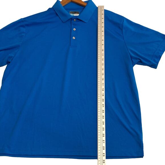 PGA Tour Airflux Mens Golf Shirt Blue Short Sleeve 3 Button Polo Style Size XXL - Picture 5 of 10